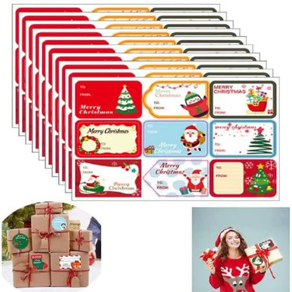 10 Sheets/Pack Colorful Merry Christmas Sticker Mix Style Baking Decoration DIY Festival Party Cards Long Lasting Gift Packaging