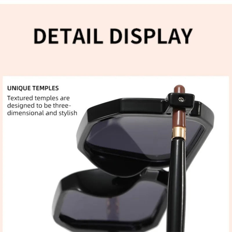 Square Sunglasses For Men Women Blue Light Blocking Shades UV400 Sun Glasses Luxury Thick Frame Eyeglasses Driving Eyewear