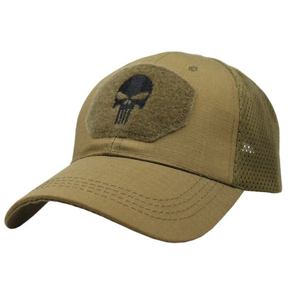 Tactical Camouflage Baseball Cap Mesh Breathable Special Forces Tactical Camo Hat Skull Duck Visor Hat