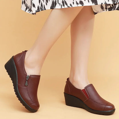 2024 New Spring Autumn Fashion Women's Wedge Casual Single Shoes Increase Wear Comfortable Chaussure Femme