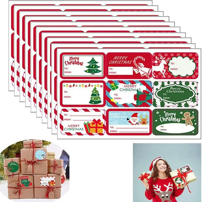 10 Sheets/Pack Colorful Merry Christmas Sticker Mix Style Baking Decoration DIY Festival Party Cards Long Lasting Gift Packaging