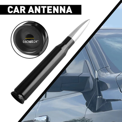 Bullet Antenna Roof Radio Whip Aerial Antenna Pole AM/FM Radio Car Pole Antenna Short Adapter Radio Foot Stations Aluminum