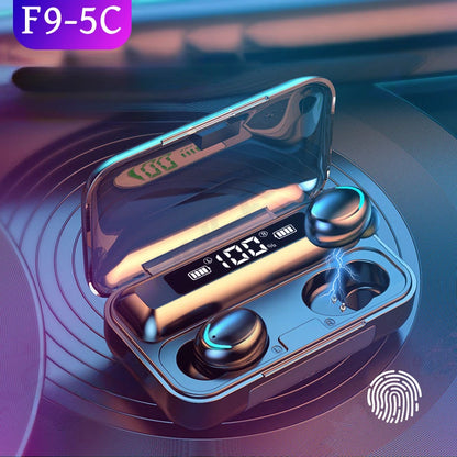 New F9 Bluetooth Headphones 9D Stereo High Bass Sport Earphones Handfree Touch Control Tws Wireless Earbuds Waterproof Headset