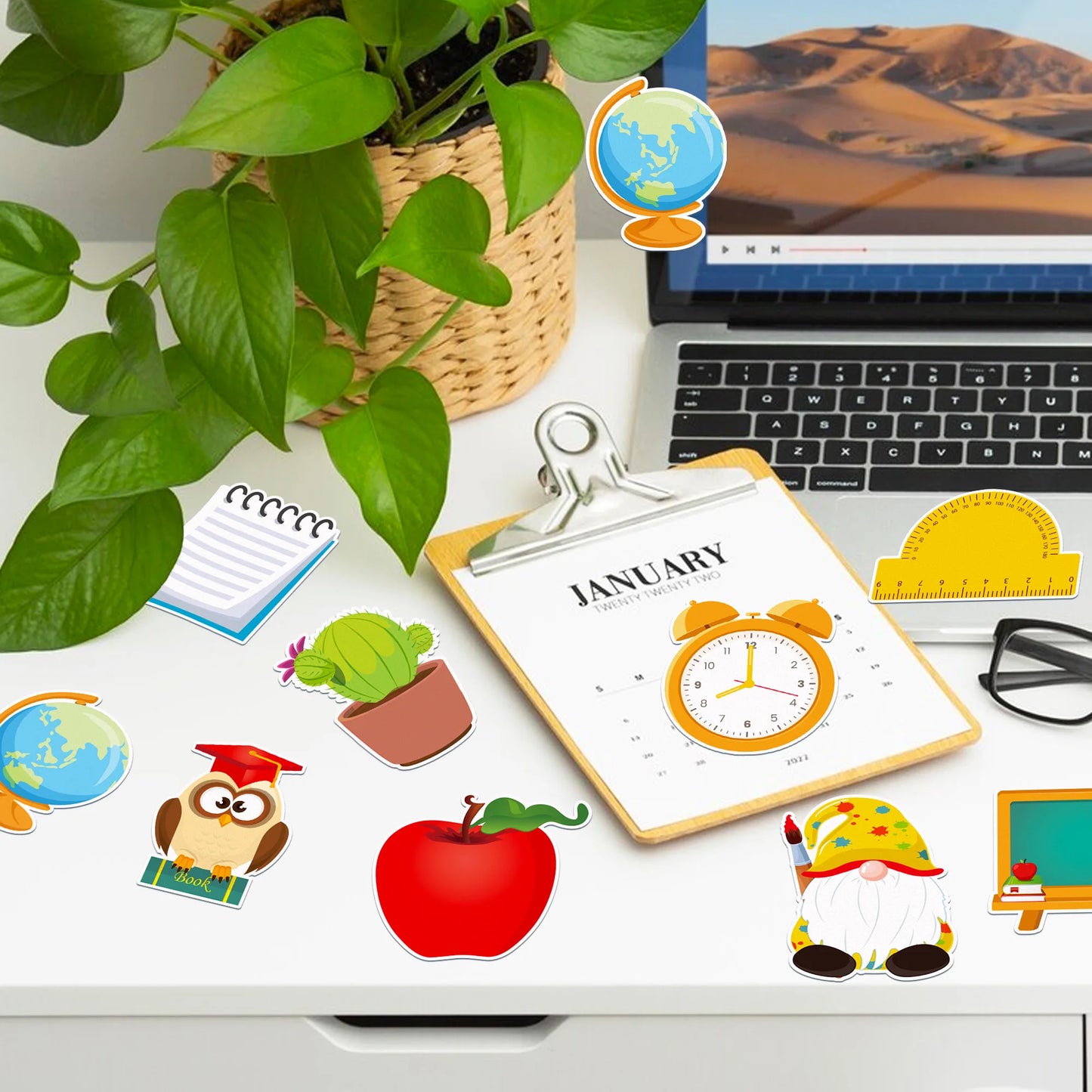 Back to School Theme Self-Adhesive Sticky Notes Notepad Writing Memo Pads for Back to School Party Supplies