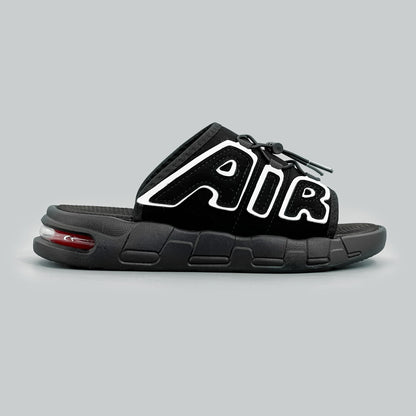Big Fat Slippers For Men AIR Letter Design Slides Summer Thick Sole Non-slip Flannelette Synthetic Leather Sandals