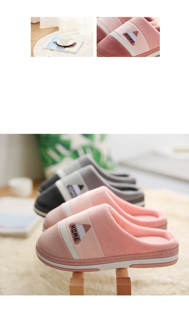 Winter Soft Plush Slippers Women Indoor House Warm Cotton Slides Couple Ladies Shoes Thick Sole Fluffy Slipper Men Home Slides