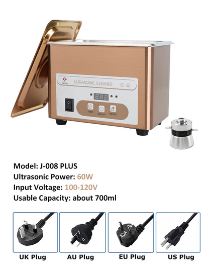 JIEJING 900mL Ultrasonic Cleaner, 60W Power, 40kHz Ultra Sonic Cleaning Machine For Jewelry, Eyeglasses, Watch, Small Parts