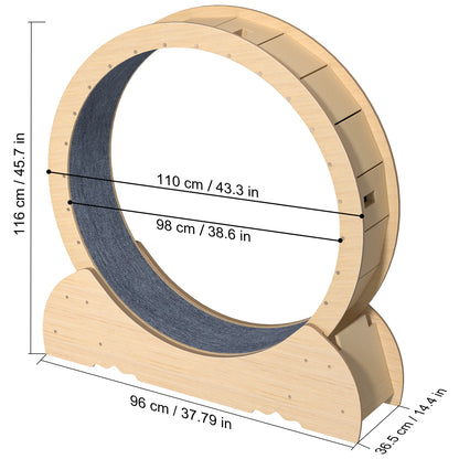 Cat Wheel, 46 inch Large Cat Treadmill, Cat Exercise Wheel with Carpeted Runway, Cat Treadmill for Indoor Cats, Cat Exerciser