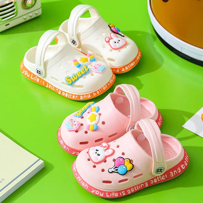 Summer Children Garden Clogs Shoes Boys&Girls Beach Sandal Kids Lightweight Breathable Cute Cartoon Slip Baby Slippers