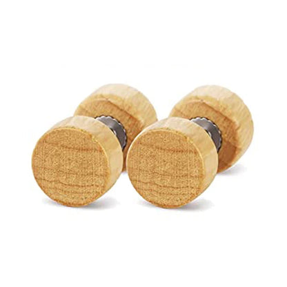 1Pair/2Pcs Wood Stud Earring For Men/Women 6-12mm Stainless Steel Barbell Earring Classic Pop Gothic Jewelry Best Gifts