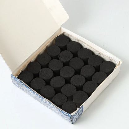 25pcs Boxed Incense Incense Carbon Group DIY Household Indoor Fire Proof Air Hand Smoker Hand Warmer Buried Carbon Supplies