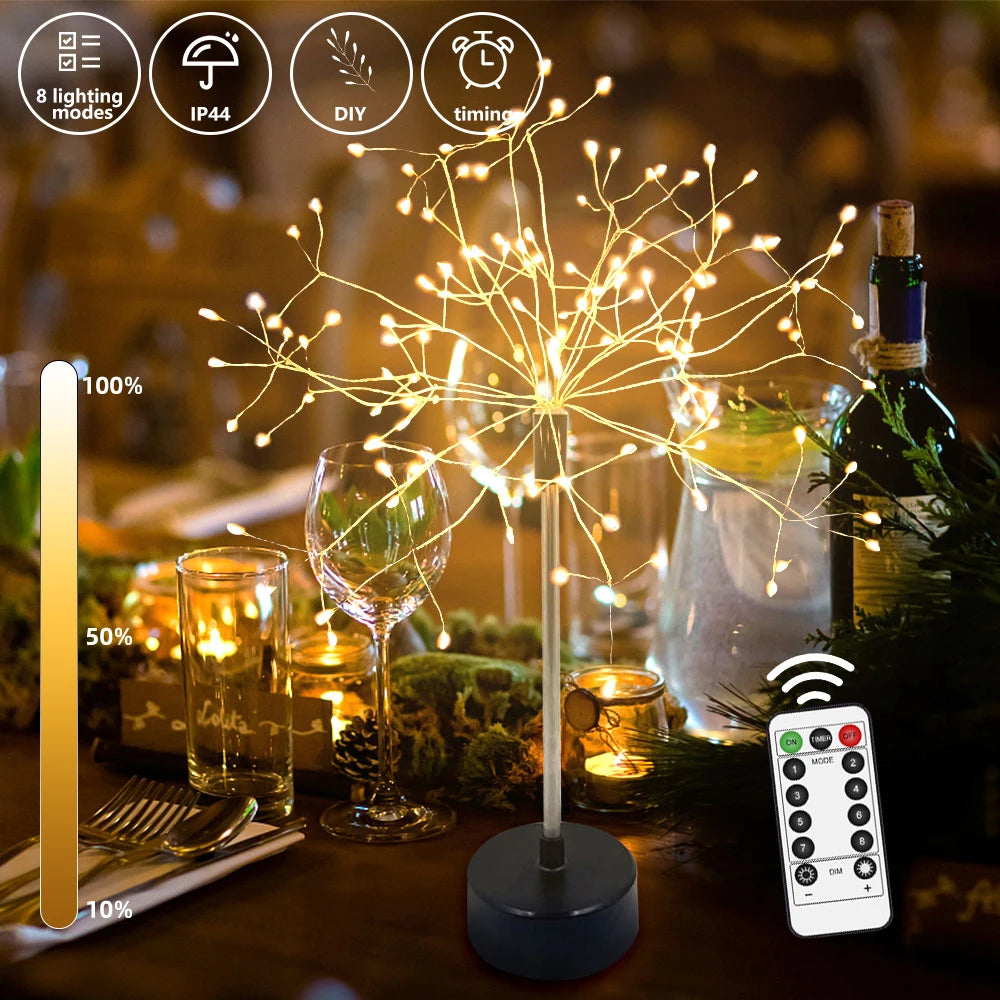 Tree Night Light 120LEDs Remote Controls Fairy Table Lamp Modern Creative Night Light for Bedroom Wedding Party Christmas Decor