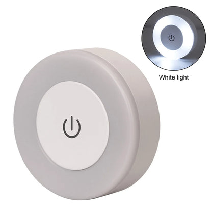 Mini LED Touch Sensor Night Lights USB Rechargeable Kitchen Bedroom Magnetic Base Wall Light Round Portable Dimming Night Lamp