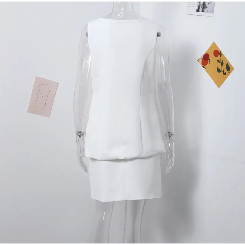 Chic Skirts Sets Women's Sleeveless Single Breasted Top High Waist Skirt Suit 2024 Spring Summer Office Ladies Commuter Outfit