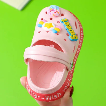 Summer Children Garden Clogs Shoes Boys&Girls Beach Sandal Kids Lightweight Breathable Cute Cartoon Slip Baby Slippers