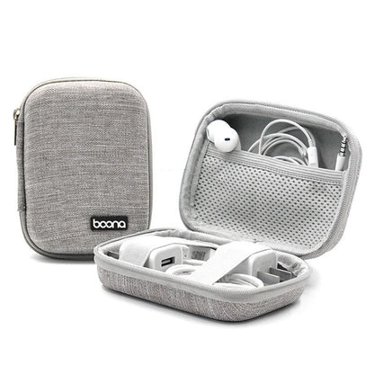 Portable Data Cable Organizer Bag Circular Earphone Storage Hard Shell Waterproof Cases Charger USB Packing Box Zipper Pouch