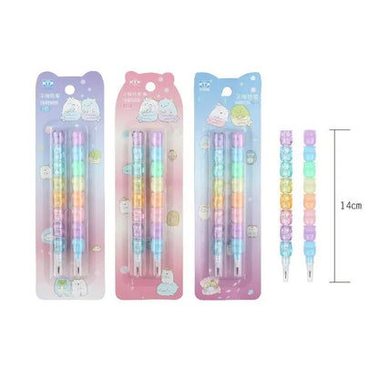 2pcs/pack Cartoon Animals Mechanical Pencils Kawaii HB Lead Non Sharpening Pencil for Writing Korean Stationery Kids Gift Office