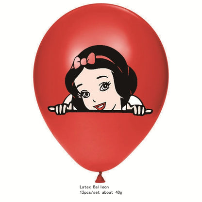 Snow White Theme Party Supplies Children Birthday Party Disposable Tableware Set Paper Plate Cup Napkins Baby Shower Decorations