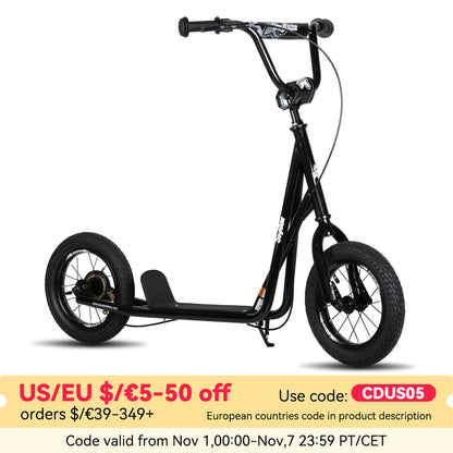 JOYSTAR Kick Scooter for Ages 5-9 Years Old Kids with 12 Inch Front and Rear Wheel, Rear V-Brake and Adjustable Handlebar