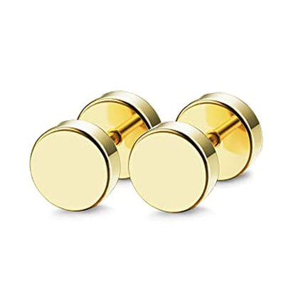 1Pair/2Pcs Wood Stud Earring For Men/Women 6-12mm Stainless Steel Barbell Earring Classic Pop Gothic Jewelry Best Gifts
