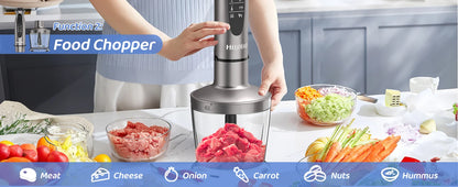 1000 Watt Powerful Handheld Immersion Blender, Vegetable Meat Immersion Egg Beater For Smoothies, Sauces, Baby Food Soups