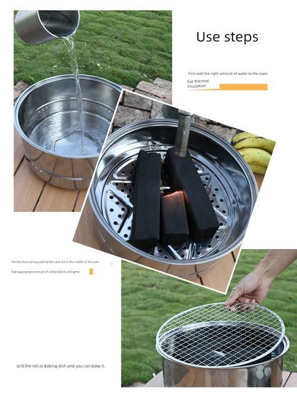 Disposable Barbecue Stove Outdoor Charcoal Grill Stove Portable Home Baking Dish Stove Tea Table Small Barbecue Grill Camping