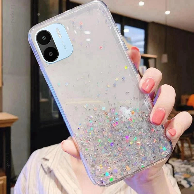 Soft Full Cover For redmi A1 redmiA1 Back cover CAPA Bling Glitter Phone Case For xiaomi redmi A1 A 1 1A