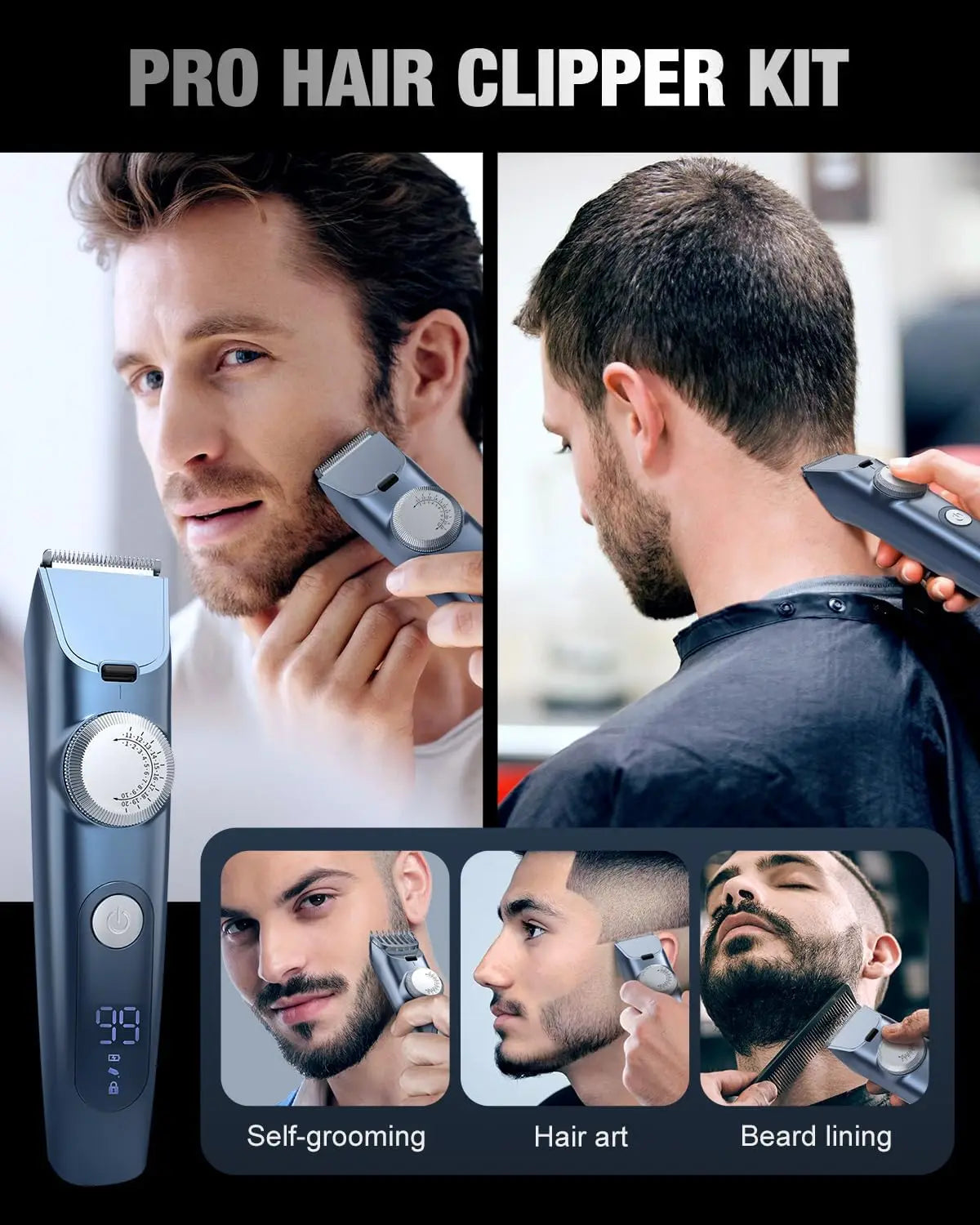 SEJOY Beard Trimmer for Men Hair Clipper for Mustache Clippers for Hair Cutting Cordless  Hair Trimmer