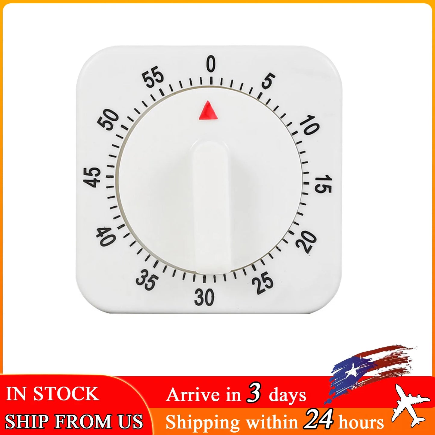 Wind Up Mechanical Alarm Timer 60 Minutes Stopwatch Visual Countdown Timer Cooking Time Manager For Home Kitchen Cooking