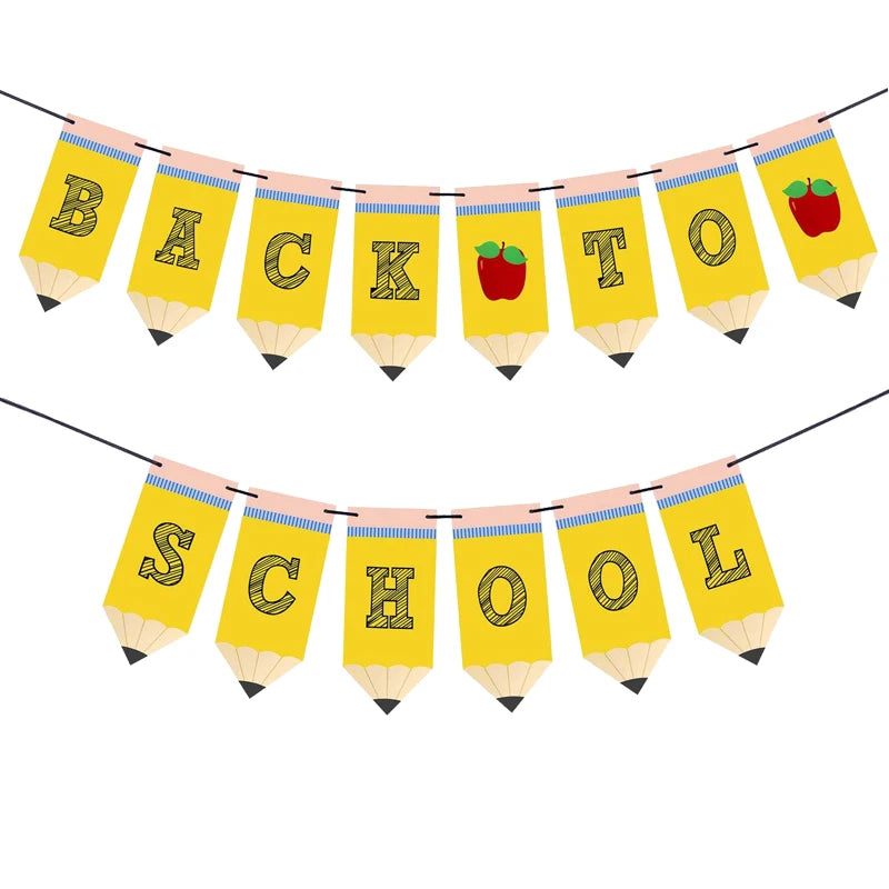 Back to school Pencil Flag, First Day of School Banner, Back to School Flag, Classroom Decoration Supplies