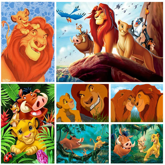 Disney Cartoon The Lion King Diamond Painting Kit Animal Mosaic Mouse Cross Stitch Embroidery Sets Handmade Gift Room Wall Decor