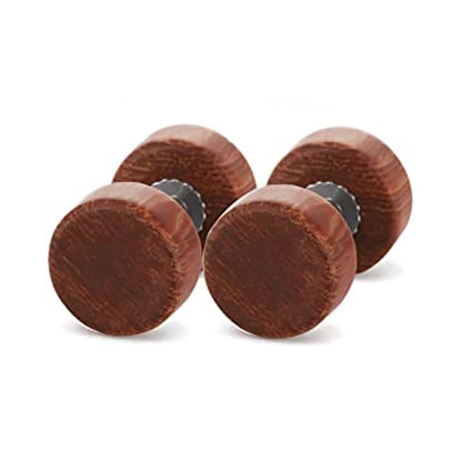 1Pair/2Pcs Wood Stud Earring For Men/Women 6-12mm Stainless Steel Barbell Earring Classic Pop Gothic Jewelry Best Gifts