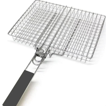 Portable Grill Basket Folding Stainless Steel BBQ Grill Basket with Handle for Fish Vegetables Shrimp Cooking Cookware Tools New