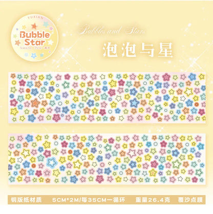 MINKYS Bubble Star Decorative Stickers Tapes Packing Tape Back to School Stationery Accessories Supplies