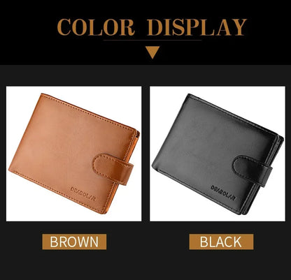 Retro Large Capacity 3 Fold Buckle Short Wallet PU leather Wallet Multiple Card Slots ID Credit Card Holder Men Coin Bag Purse