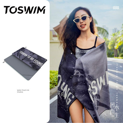 Toswim Quick-Drying Sun Protection by the Sea Fitness Swimming Towel