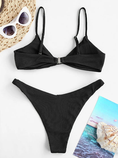 2024 Swimsuits For Women Sexy Padded Push Up Bra Bikini Tops Bikinis Bikini Set Solid Swimwear Two Piece Swimsuit Beachwear Suit