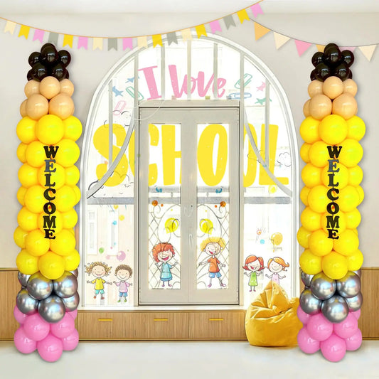164pcs Back to School Balloon Garland Arch Kit DIY Colorful Pencil Balloon for Welcome Back to School Classroom Party Decoration