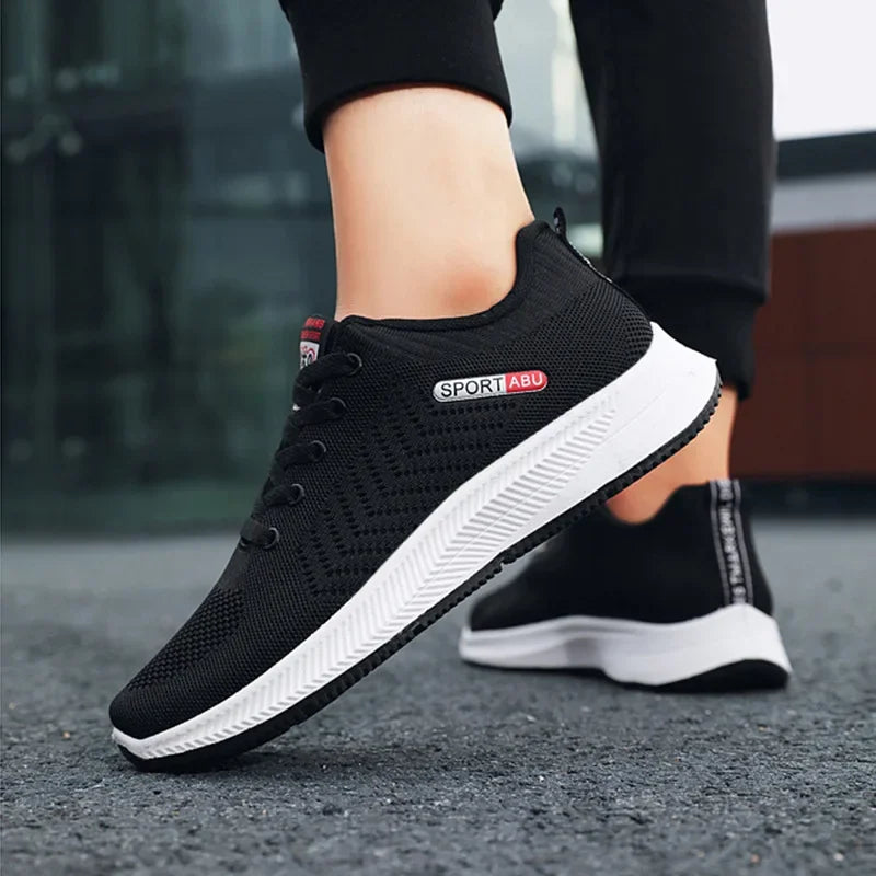 2024 Breathable Shoes for Men Mesh Lightweight Casual Shoes Comfortable Soft Bottom Flats Lace Up Sneakers Men Zapatillas Hombre