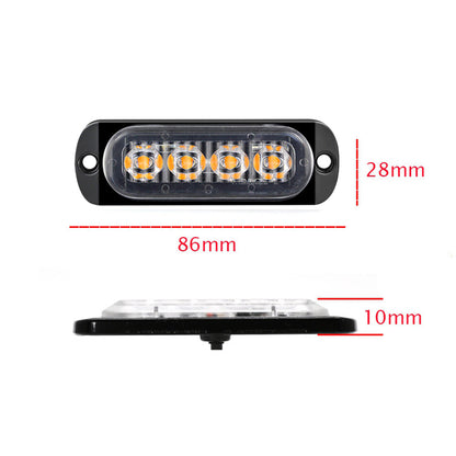 4 LED Police Strobe Light  Automotivo Grille Warning Light 12-24V Red Blue Amber Flashing Lamp Trucks ATV Car Emergency Beacon