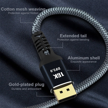 DisplayPort Cable 2.0 16K 8K DP 2.0 DP Video/Monitor Cable DP to DP 16K@30Hz 8K@120Hz 4K@240Hz for HDTV Boxes Gaming Monitors Gr