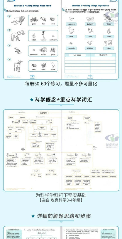 Singapore Science Primary School Grades 1-6 SAP Learning + Conquer Science Science Subject Workbook Knowledge Series