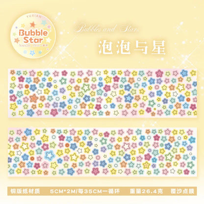 MINKYS Bubble Star Decorative Stickers Tapes Packing Tape Back to School Stationery Accessories Supplies