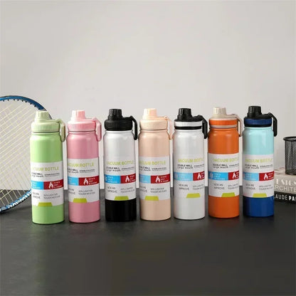 2024 Large Capacity Sports Water Bottle Portable Travel Car Water Cup Stainless Steel Space Kettle Thermos Flask