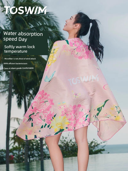 Toswim Quick-Drying Sun Protection by the Sea Fitness Swimming Towel
