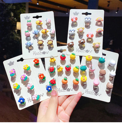 10pcs Cute Girls Earrings Ear Clip No Ear Hole Flower Earrings Children Jewelry Princess Girls Birthday Gifts Kids Accessories