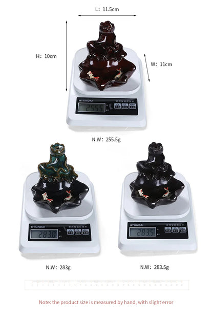 Backflow Incense Burner Aroma Diffuser Household Decoration Accessories, Zen Lotus Leaf Lotus Waterfall Backflow Incense Stand