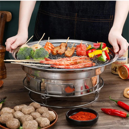 Stainless Steel Barbecue Stove Easy to Clean Charcoal Camping Grill for Outdoor Cooking Picnics and Backyard Gatherings