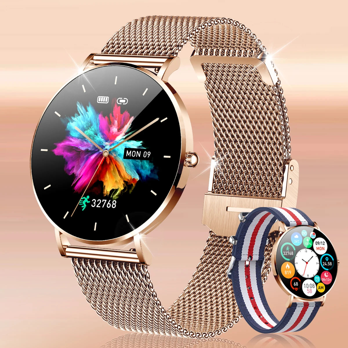 2024 Ultra Thin Smart Watch For Women Full Touch Screen IP67 Waterproof Ladies Watches Sports Fitness Tracker Women’s Smartwatch