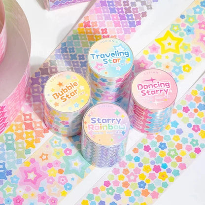 MINKYS Bubble Star Decorative Stickers Tapes Packing Tape Back to School Stationery Accessories Supplies